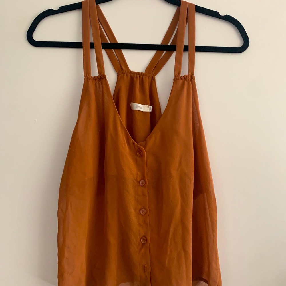 Sheer Brown Tank, size S
